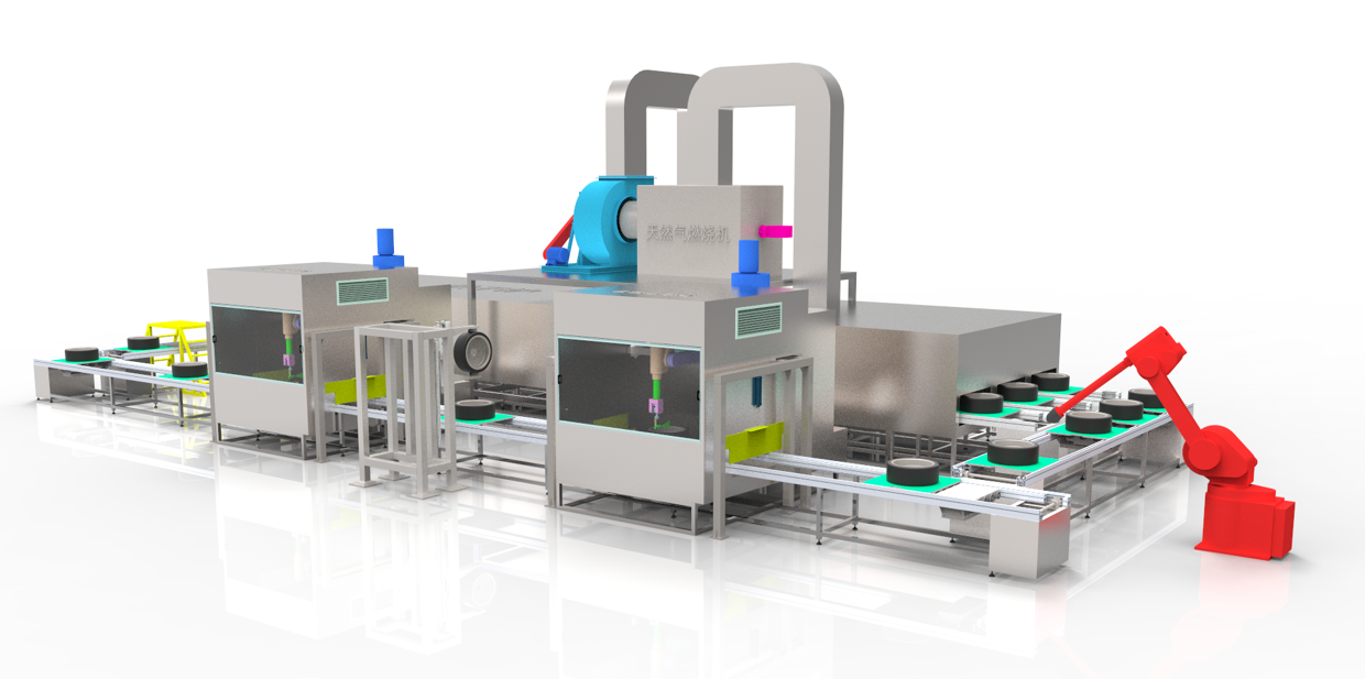 機器人噴涂橡膠輪胎